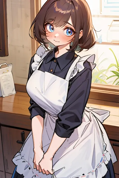 a little, 1 girl, apron,