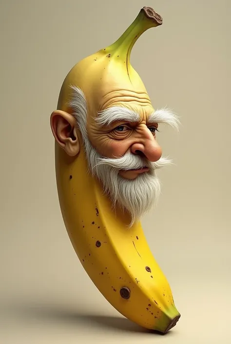 Banana with the face of an old man