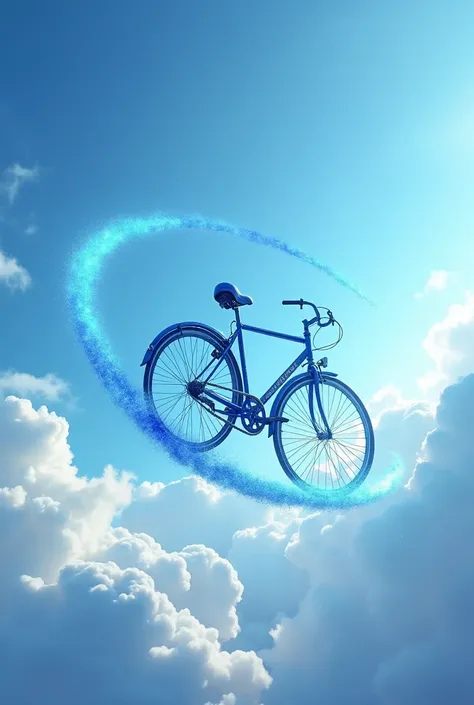 Blue cycle in sky running in loop

