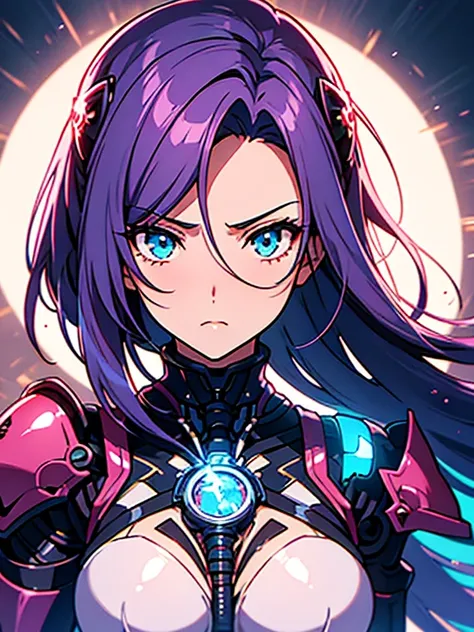 Close-up of a woman in a dress with a sword, biomechanical tits, portrait Zodiac Knight Girl, Zodiac Knight Girl, tits cyberpunk, Kschaert Krentz Key Art Feminine, tits, Anime Goddess, Android Heroine, Sakura Kinomoto, Holy Cyborg Necromancer Girl, Fascina...