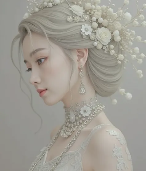 best quality, masterpiece, high resolution, 1 Girl,Chinese Wedding Dress,Hair accessories（lifelike）,necklace（lifelike）, Jewelry（lifelike）,Pretty Face,Above_Body,Hair accessories与脸蛋Body贴合， Tyndall effect,Reality, Dark Studio, Edge lighting, Two-tone lightin...