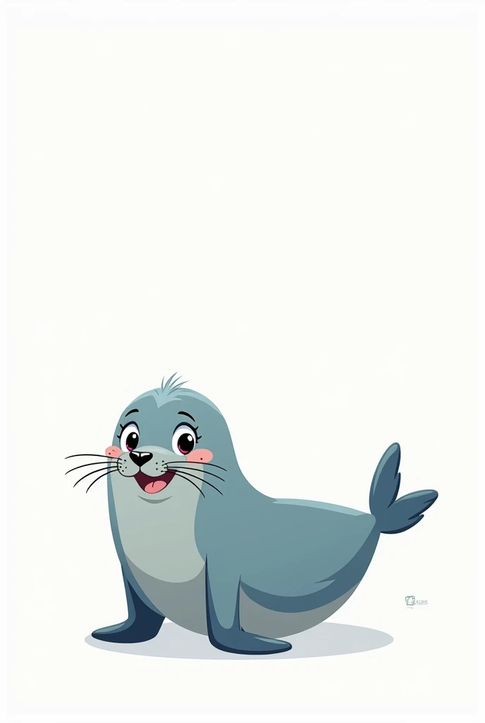 Cute Sea lion cartoon white background 