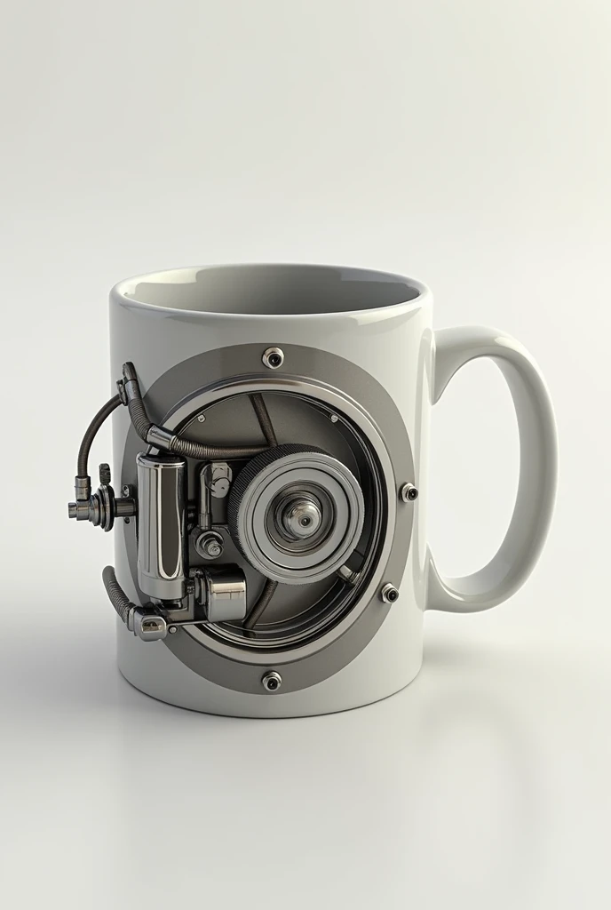 Please make a mug art with the theme of hydraulic control system 