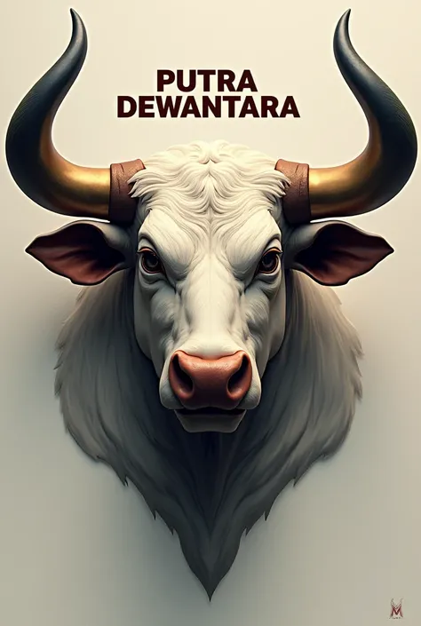 Draw. A bull head with name putra Dewantara 