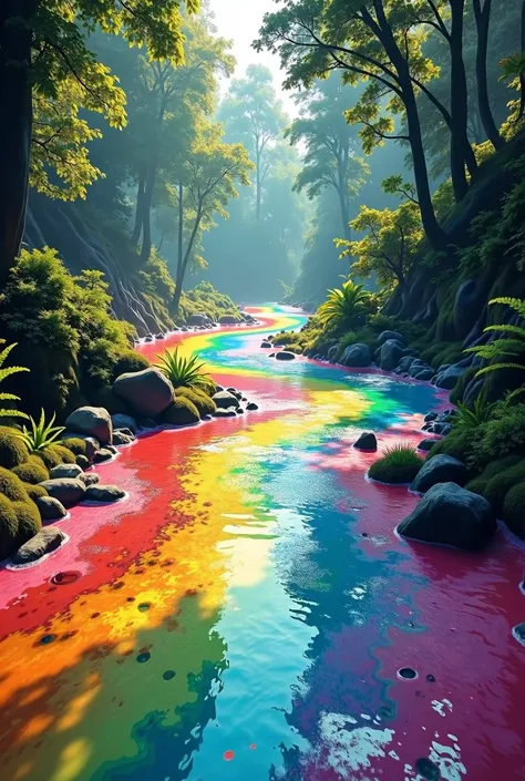 Coloured water stream
