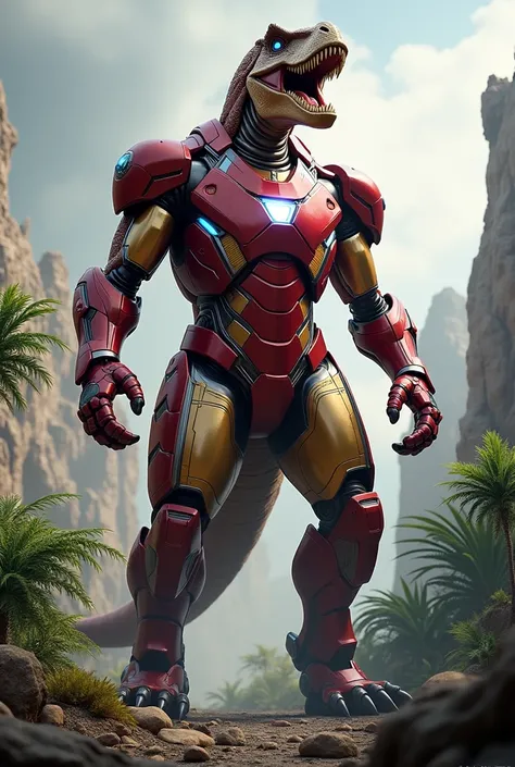 dinosaur as ironman