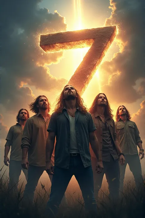 An artwork for an evangelical rock band with the number 7 as a reference 