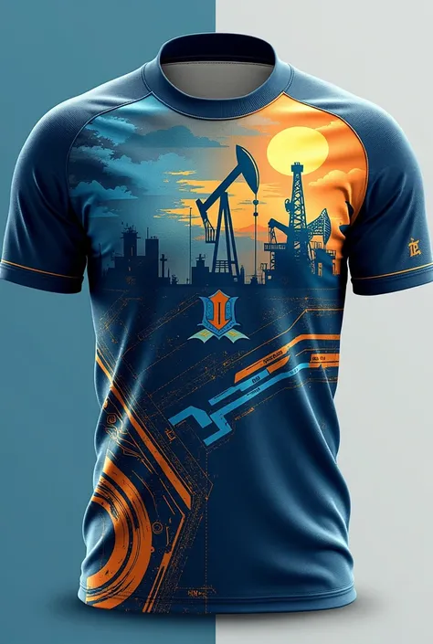 Create a football shirt for the petroleum engineering course, make a front and back image