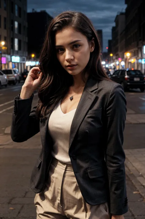 On the city, with blazer