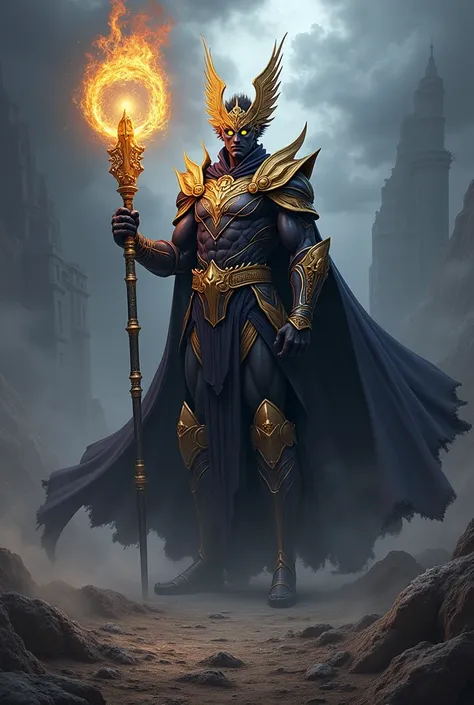 - The majestic Black Goku，Posture，Holding a golden hoop rod，Wearing domineering armor，He wears a purple-gold crown with phoenix wings，The facial expression is firm and wild，Fiery eyes and golden pupils shine。
- The mysterious and powerful Black Goku，Ghostl...