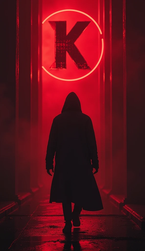 Create a poster with initials "KON MURSHID ?"  with text about "Anjaan Musafir"  in a dark and bloody color scheme, and a code name  Dx ahmed with futuristic, bright lettering and an image relevant to the text.