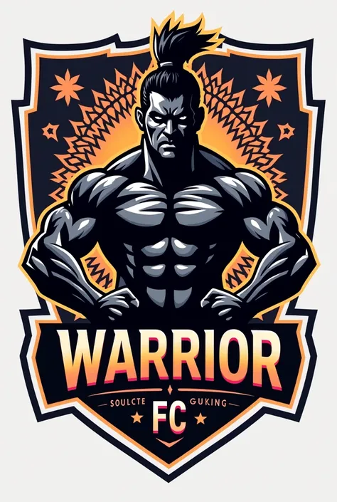 football team logo named “ Warrior FC “ in pattern structure 