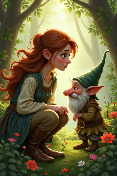 Antonia with a gnome 