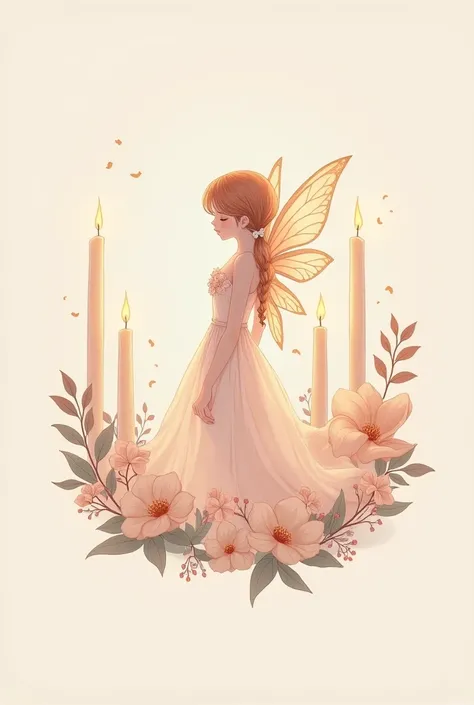 I want a logo off aromatic candels in pastel colors with a fairy in a style of anime