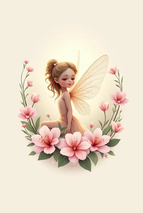 I want a logo off aromatic candels in pastel colors with a fairy and flowers realistic