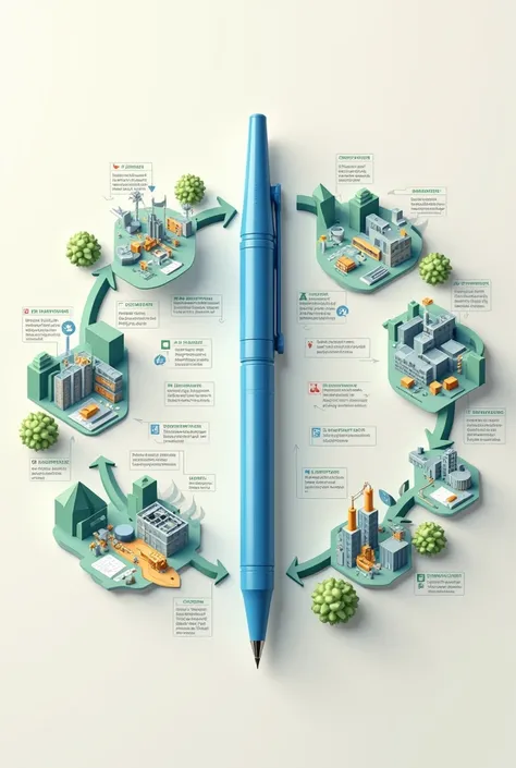 A model of the production, consumption and disposal of the pen