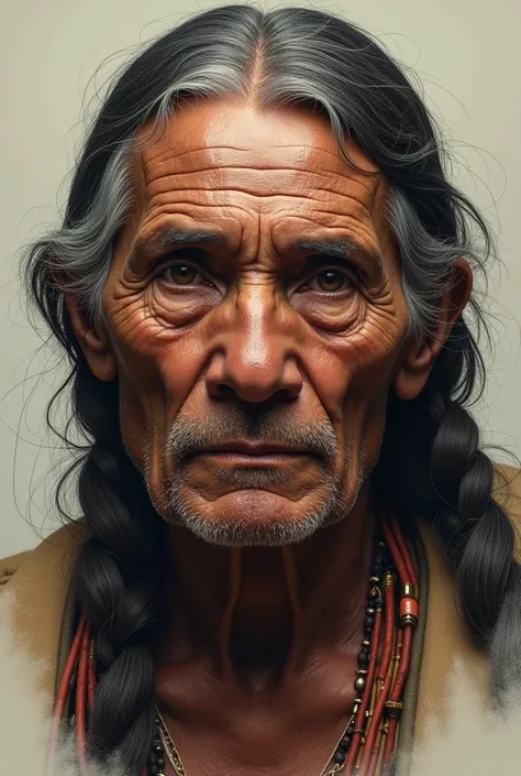 Create image of native american proverbs face on front no background required  remove background 