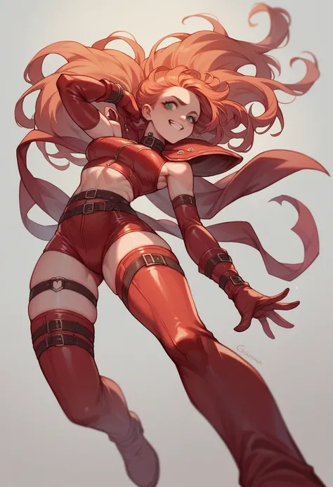 no I mean the same girl with the red leather costume, the realistic, no anime