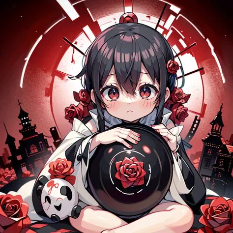 blood、返りblood、a savior in a chaotic world、black and red world、red rose grease barrel art、black and red goth、cute、cute、highest qu...