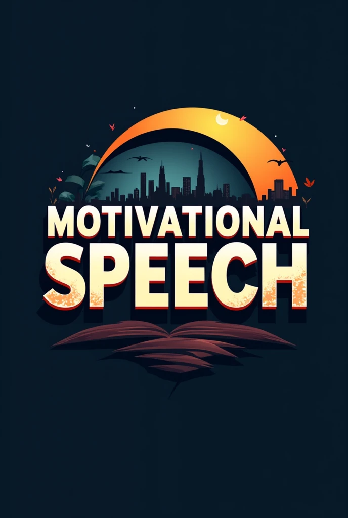 Make a powerful logo of the text "Motivational Speech "