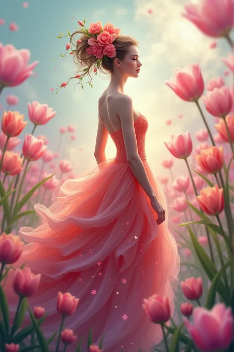 Tulip Maiden

Appearance: A graceful figure resembling a tulip, with petals forming a flowing gown. The Tulip Maiden has an elegant and refined appearance, with a serene expression and petals that shift colors in the light. The background is a beautiful tu...