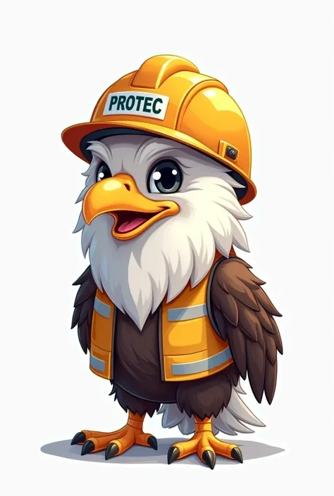 an animal mascot, for an occupational health and safety clinic, that is made in 2D to be used in logos and advertisements and needs to have a more adult appearance and have the type of safety helmet used in construction, a vest or something like that and p...