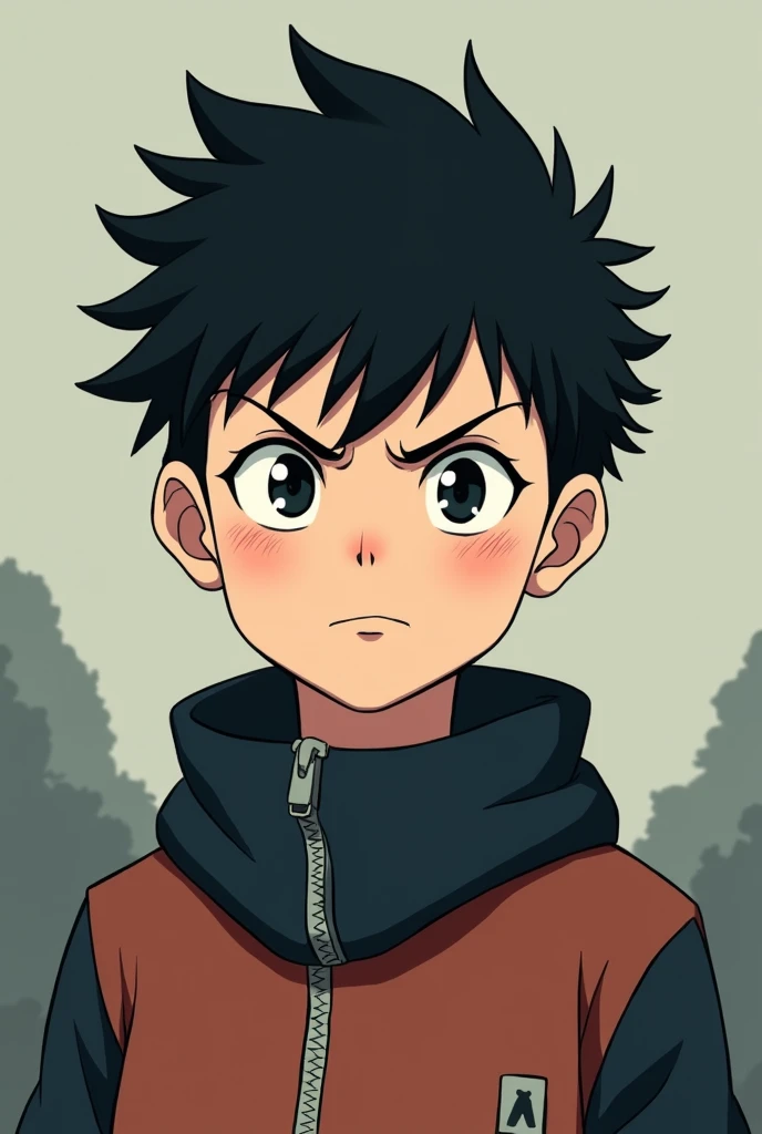 make a boy who is really very serious in anime style
