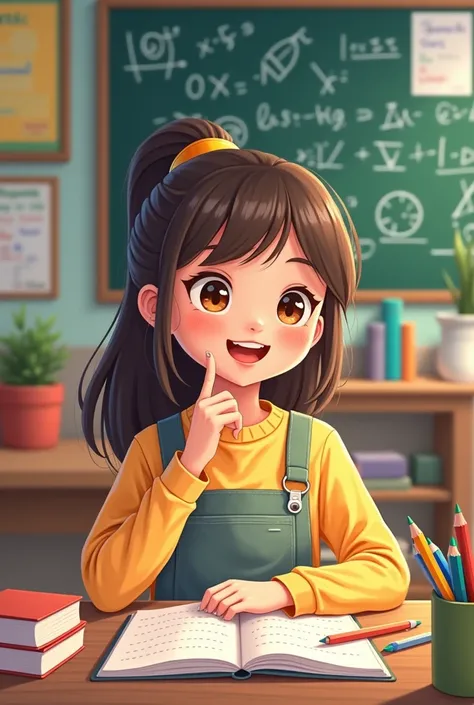 Mathematics in school cute girl


