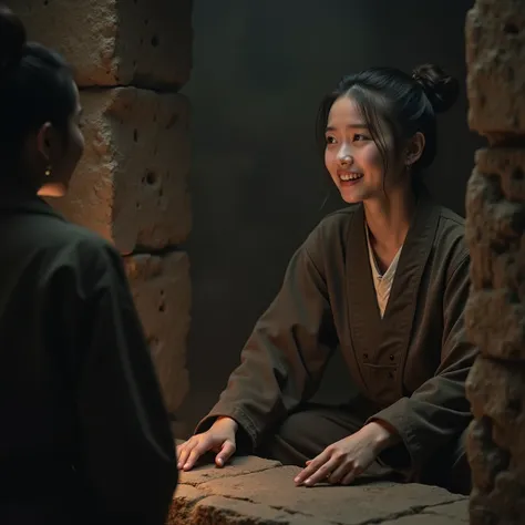 A beautiful young woman with a sweet face and a beautiful smile in the dark brown dress of a full-fledged official from the Han Fu Dynasty stopped and looked into the cell in the underground dungeon where a young man with disheveled hair and a white shirt ...