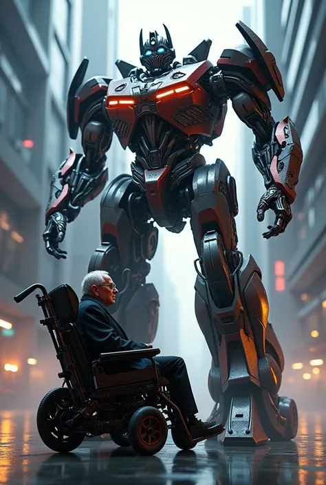 Stephen Hawking se transformando em um autobot