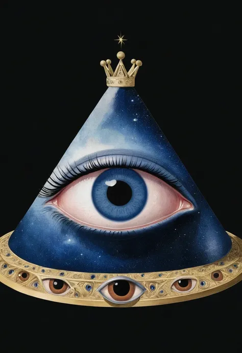 Drawing of an eye wearing a crown，A pyramid in the background, 受希尔德布兰特兄弟启发的Surrealism, Reddit, Surrealism, The Third Eye的视觉, All-Seeing Eye, the Eye of Providence, The Third Eye睛, All-Seeing Eye, Eye of Providence, The Third Eye, ( All-Seeing Eye ), mystic...