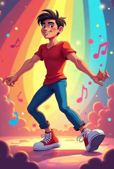 An animated gay dancer wearing converse shoes