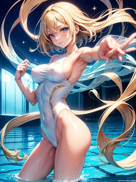 Anime style, super fine illustration, super clear illustration, highly detailed, beautiful detailed, super pale tone image, super delicate illustration, super calm & static image, static representation, gentle expression, 8k, pretty 1girl with blonde strai...