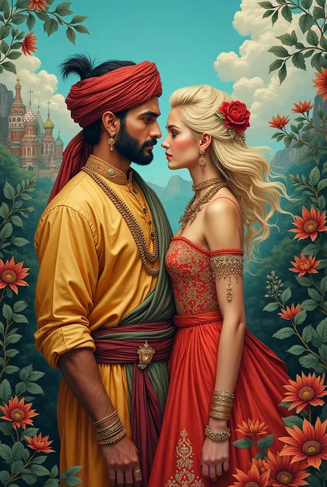 A Indian person with a Russian girl
