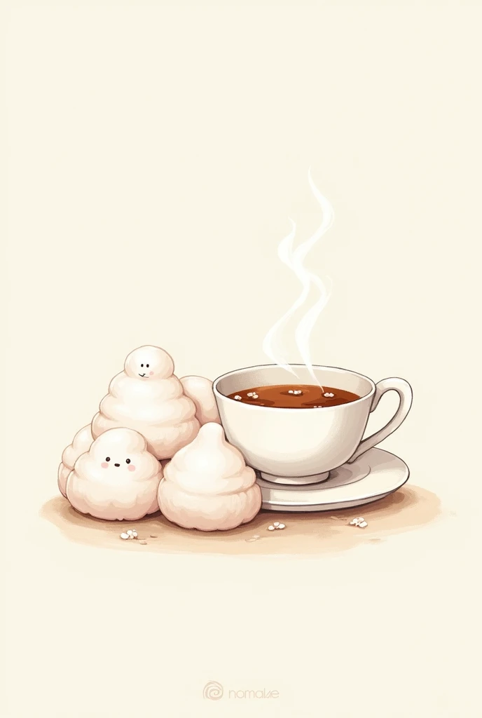 Create puffs and tea drawing
