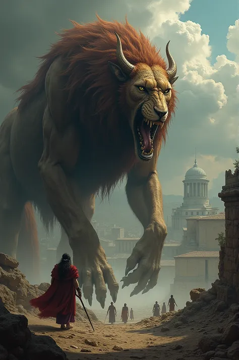 Create this: There was a time when a creature began to terrorize the city-state of Athens., All the heroes who ventured to look for the manticore ended up disappearing and had their bones found days later., with these events the city-state was in complete ...