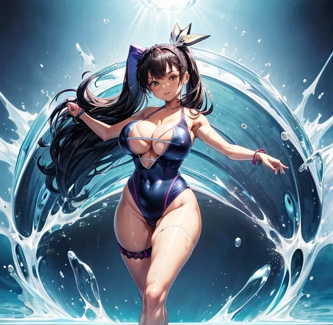 Ultra HD、Ultra high definition、Noise Reduction、perfection、Image quality adjustment、Balance Changes、Optimal Lighting、Minor corrections、Detail Correction、((Four gravure idols:1.5))、((Super sexy super high leg swimsuit:1.5))，Thighs and body are visible，Body f...