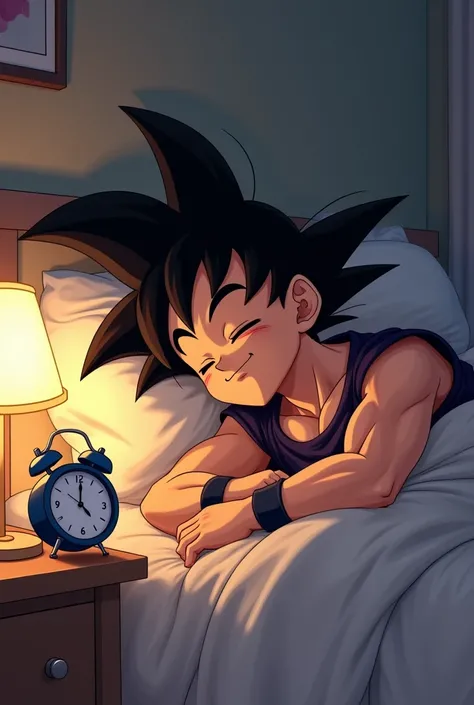 GOKU SLEEPING AND HIS ALARM RINGING ANIME