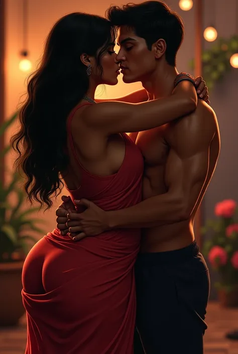 Hot indian with thick thighs kiss  boy