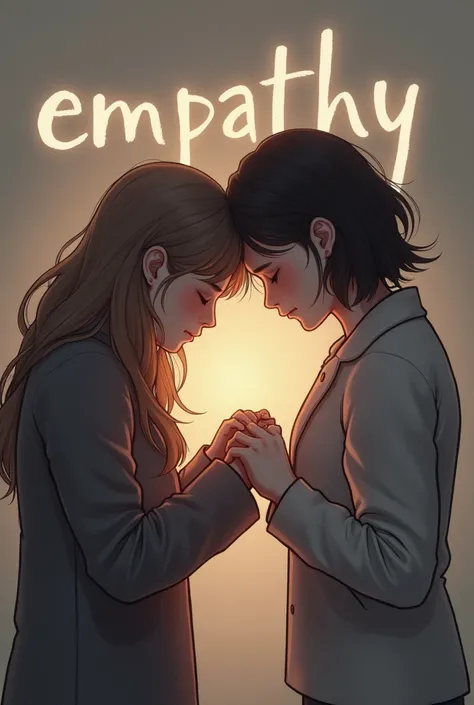 "Empathy (understanding the emotion of other people) two people in one frame one is sad a and other is giving empathy...and also the word empathy should be written "