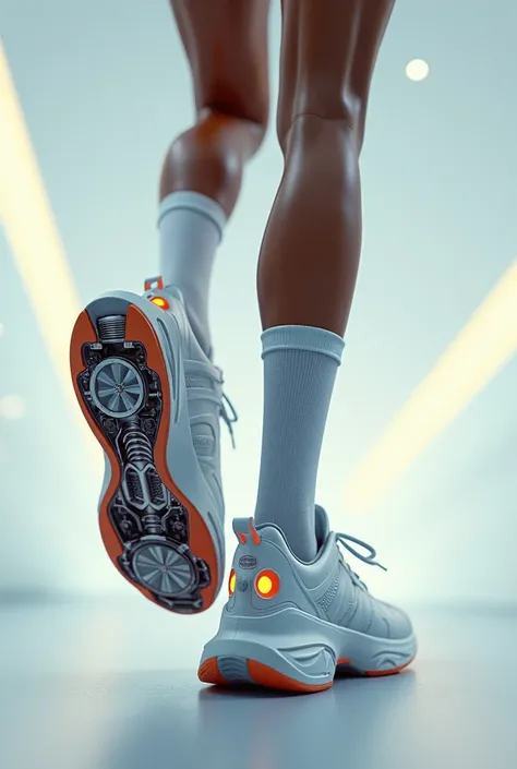 Rocket sneakers with turbines on the sole of the foot model 3D