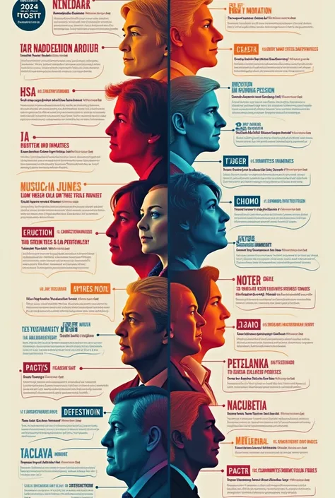 A graphic showing a spectrum or scale with various political ideologies, emphasizing the range of voices in the 2024 election.
