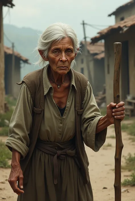 Old women with stick