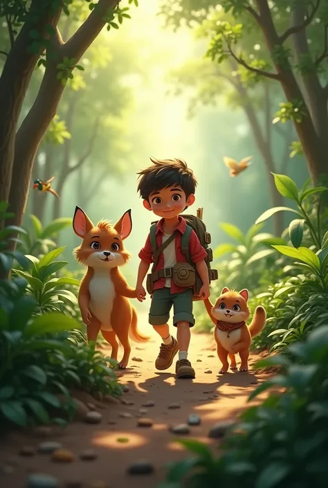 The lesson of this story is that true friends are always by our side any situation .[background in jungle]
Note: Her friends all animals in the forest