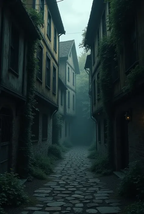 Create images of this place The Secret Alley A narrow alley between two old houses, always covered in shadows, even during the day. The place is famous for making anyone who tries to explore it disappear at night..Legenda: They say that the alley leads to ...