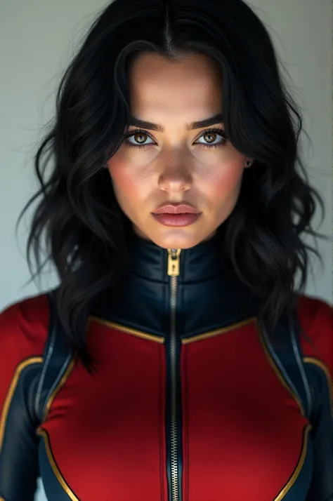 portrait of Kathryn Newton, superhero suit cassie lang, (black hair:1.2), serious look, epic (photo, studio lighting, hard light, sony a7, 50 mm, matte skin, pores, colors, hyperdetailed, hyperrealistic)