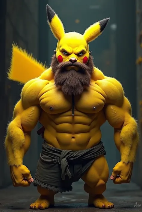 Pikachu boy man muscle beard