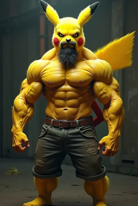 Pikachu boy man muscle beard