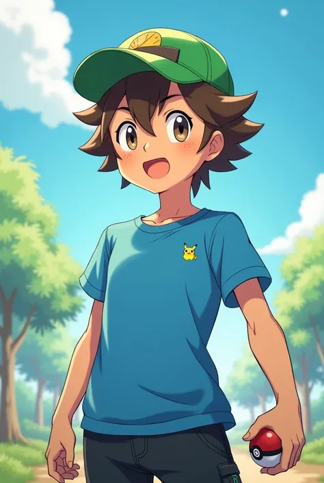 The brown-haired boy has a green cap that contrasts with his blue t-shirt.. His youthful face is illuminated by curious, expressive eyes, that shine with enthusiasm. A light sardine punctuates your nose, suggesting a trace of mischief. Under the cap, a few...