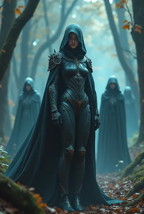 In the mysterious forest, Powerful wizards rule high above, Wearing a flowing cloak，It is decorated with intricate patterns. Wizards are masters of magic and technology, As reflected in the mechanical exoskeleton armor that covers their bodies. The armor s...